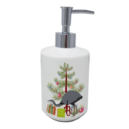 Carolines Treasures 7 x 3.5 in. Rhea Christmas Ceramic Soap Dispenser, Teal BB9290SOAP